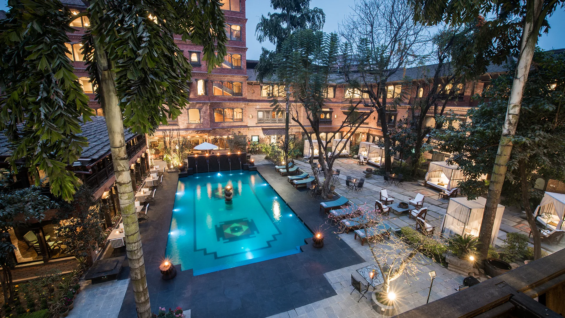 The courtyard pool at Dwarika&rsquo;s, Kathmandu