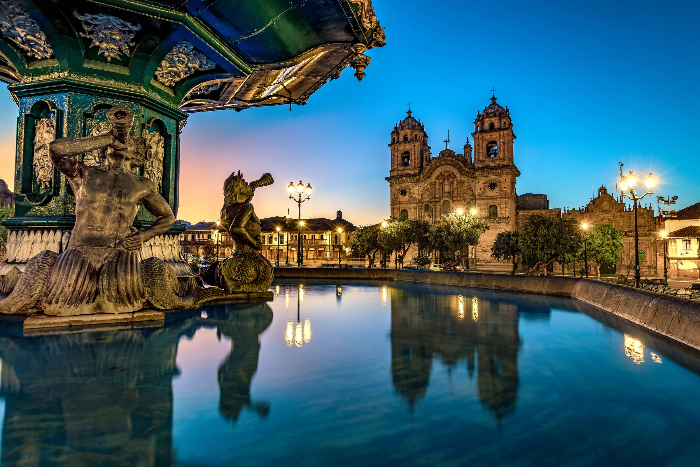 The Plaza de Armas fountain, Cusco