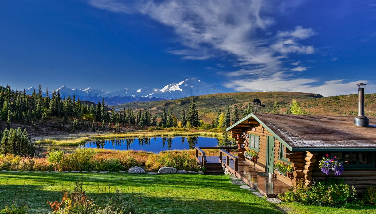 Camp Denali cabin above the pond, Denali National Park
